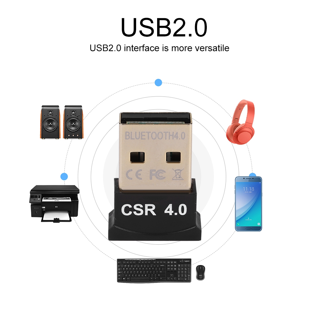 Wireless Keyboard Mini - อะแดปเตอร์บลูทูธไร้สาย Dongles CSR4.0 Mini USB Bluetooth