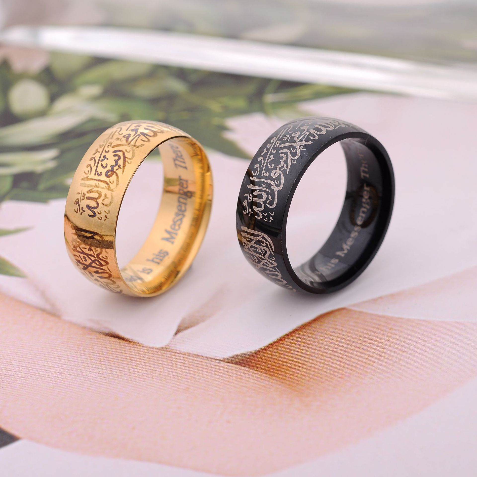 แหวนไทเทเนียมสตีลลายอัลกุรอาน  - Gadget Q บทวิจารณ์และราคา