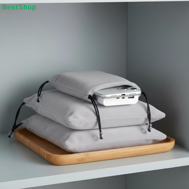 〔Z〕กระเป๋าผ้าฟลานเนลแบบมีเชือก - Electronics Gadgets Bag บทวิจารณ์และราคา
